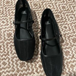 Wild Fable Black Mesh Mary Jane Flats